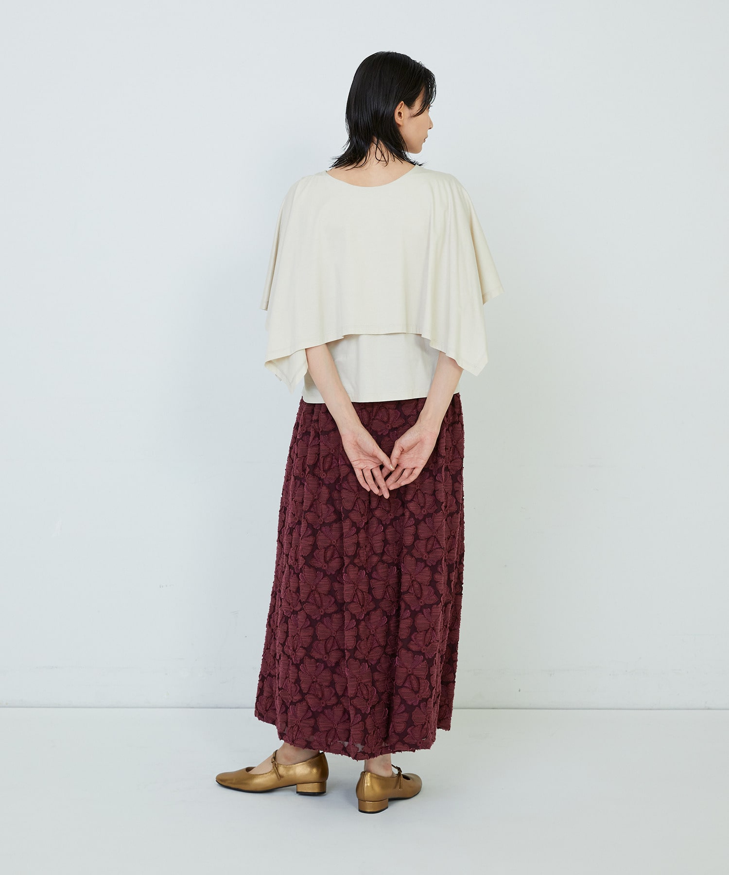 【ADIEU TRISTESSE】カットジャカードスカート 詳細画像 ブラック 10