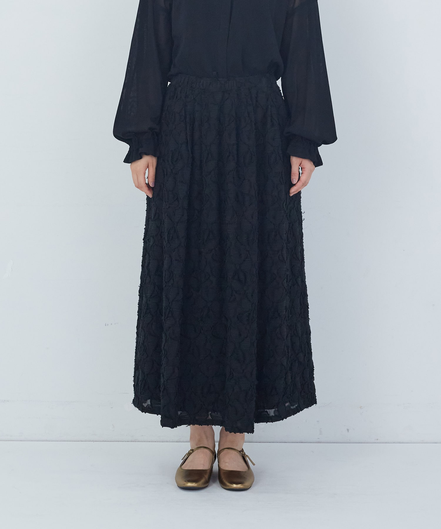 【ADIEU TRISTESSE】カットジャカードスカート 詳細画像 ブラック 5