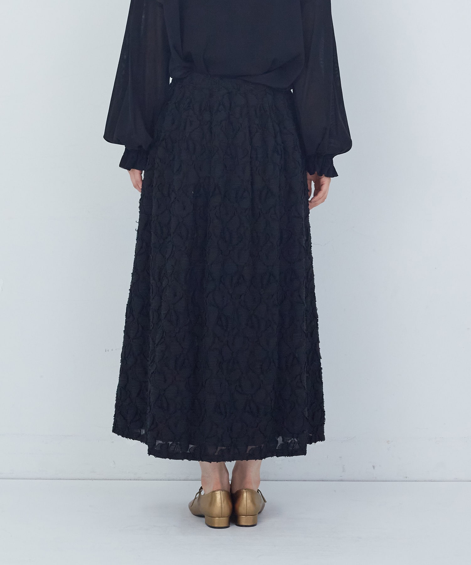 【ADIEU TRISTESSE】カットジャカードスカート 詳細画像 ブラック 7