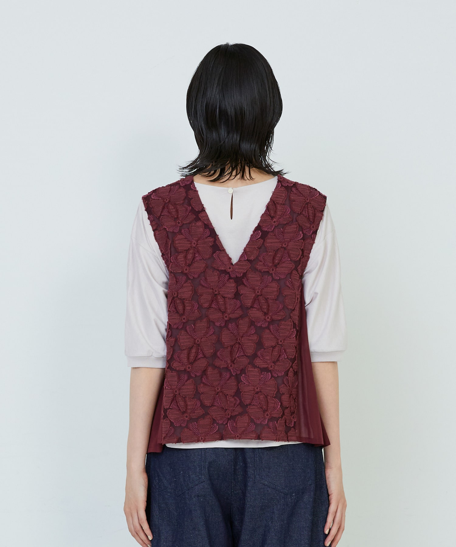 【ADIEU TRISTESSE】｜2BUY10%OFF・3BUY20%OFF｜【2way】カットジャカードベスト 詳細画像 パープル 10