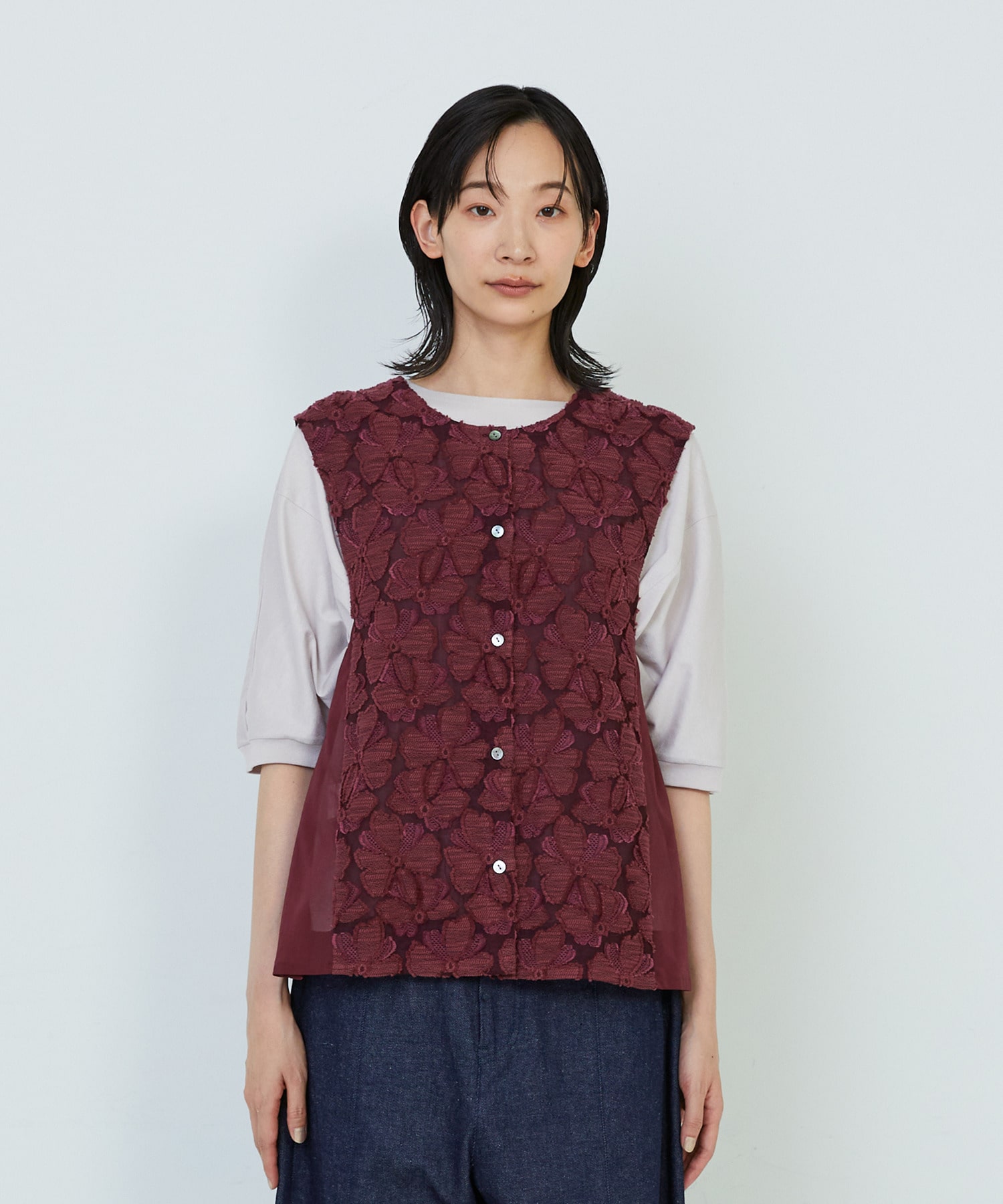 【ADIEU TRISTESSE】｜2BUY10%OFF・3BUY20%OFF｜【2way】カットジャカードベスト 詳細画像 パープル 8