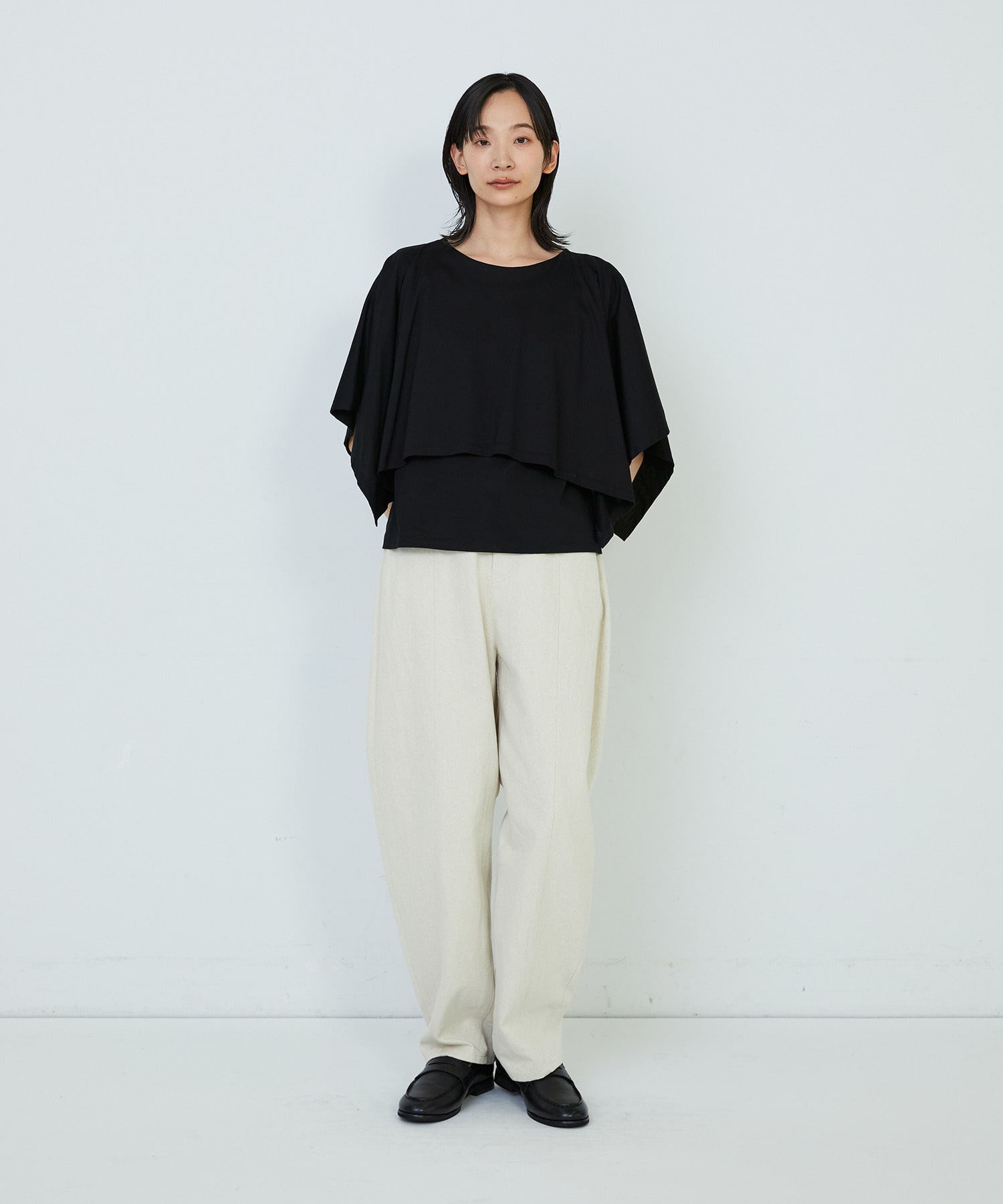 【ADIEU TRISTESSE】｜2BUY10%OFF・3BUY20%OFF｜ハンカチスリーブシャツ 詳細画像 ブラック 32