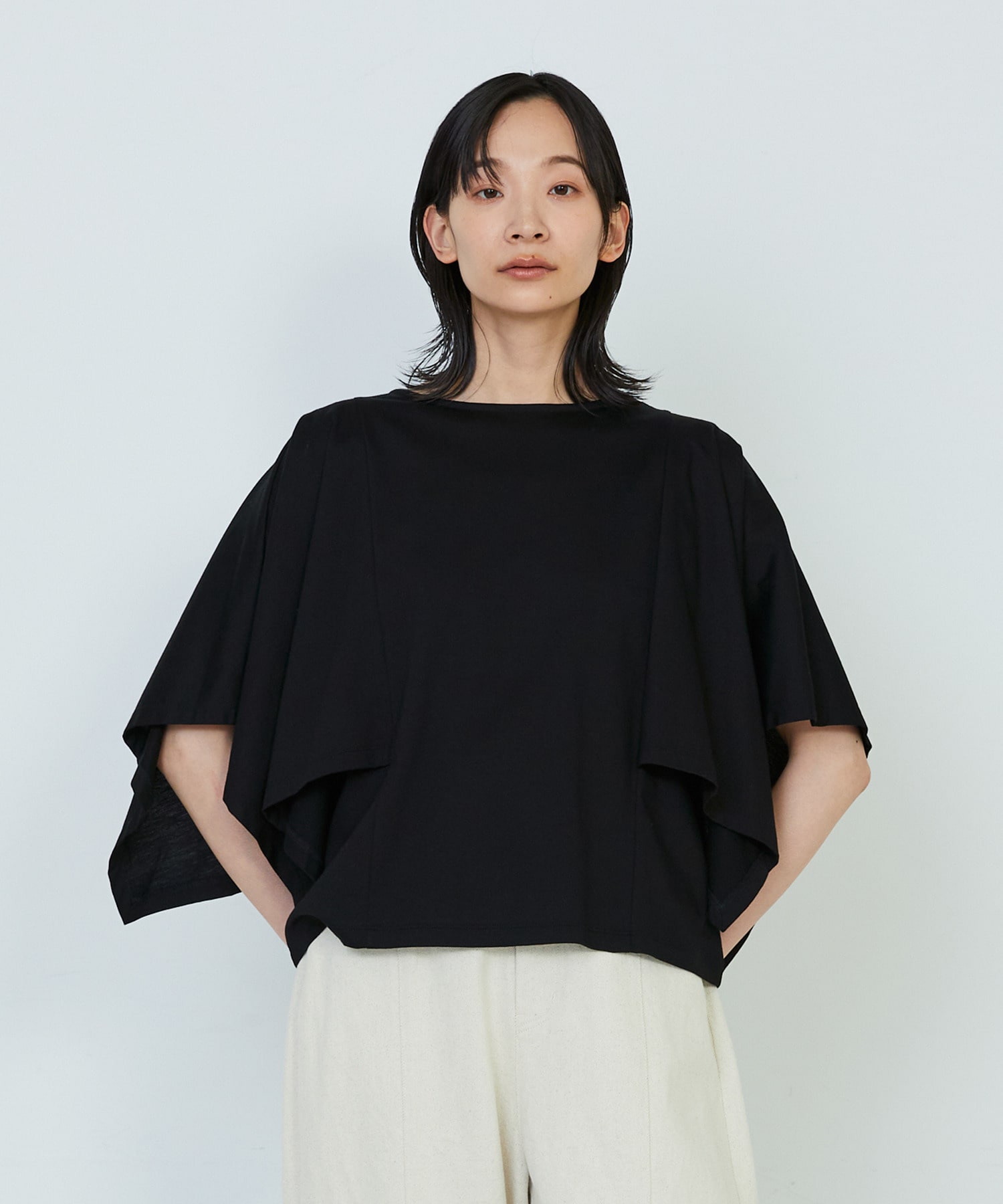 【ADIEU TRISTESSE】｜2BUY10%OFF・3BUY20%OFF｜ハンカチスリーブシャツ 詳細画像 ブラック 1