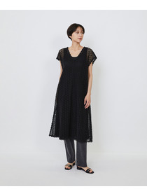 【LOISIR】｜2BUY10%OFF・3BUY20%OFF｜【MTサイズ有り】コットンケミカルレーススリーブレスワンピース 詳細画像 ブラック 11