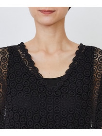 【LOISIR】｜2BUY10%OFF・3BUY20%OFF｜【MTサイズ有り】コットンケミカルレーススリーブレスワンピース 詳細画像 ブラック 17