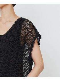 【LOISIR】｜2BUY10%OFF・3BUY20%OFF｜【MTサイズ有り】コットンケミカルレーススリーブレスワンピース 詳細画像 ブラック 19