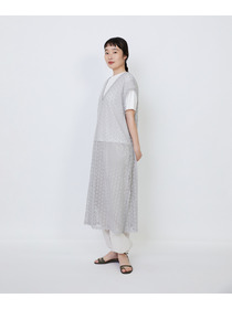 【LOISIR】｜2BUY10%OFF・3BUY20%OFF｜【MTサイズ有り】コットンケミカルレーススリーブレスワンピース 詳細画像 ブラック 3