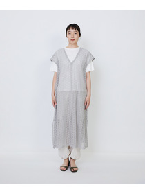 【LOISIR】｜2BUY10%OFF・3BUY20%OFF｜【MTサイズ有り】コットンケミカルレーススリーブレスワンピース 詳細画像 ブラック 6