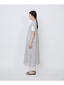 【LOISIR】｜2BUY10%OFF・3BUY20%OFF｜【MTサイズ有り】コットンケミカルレーススリーブレスワンピース 詳細画像 ブラック 7