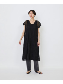 【LOISIR】｜2BUY10%OFF・3BUY20%OFF｜【MTサイズ有り】コットンケミカルレーススリーブレスワンピース 詳細画像 ブラック 9