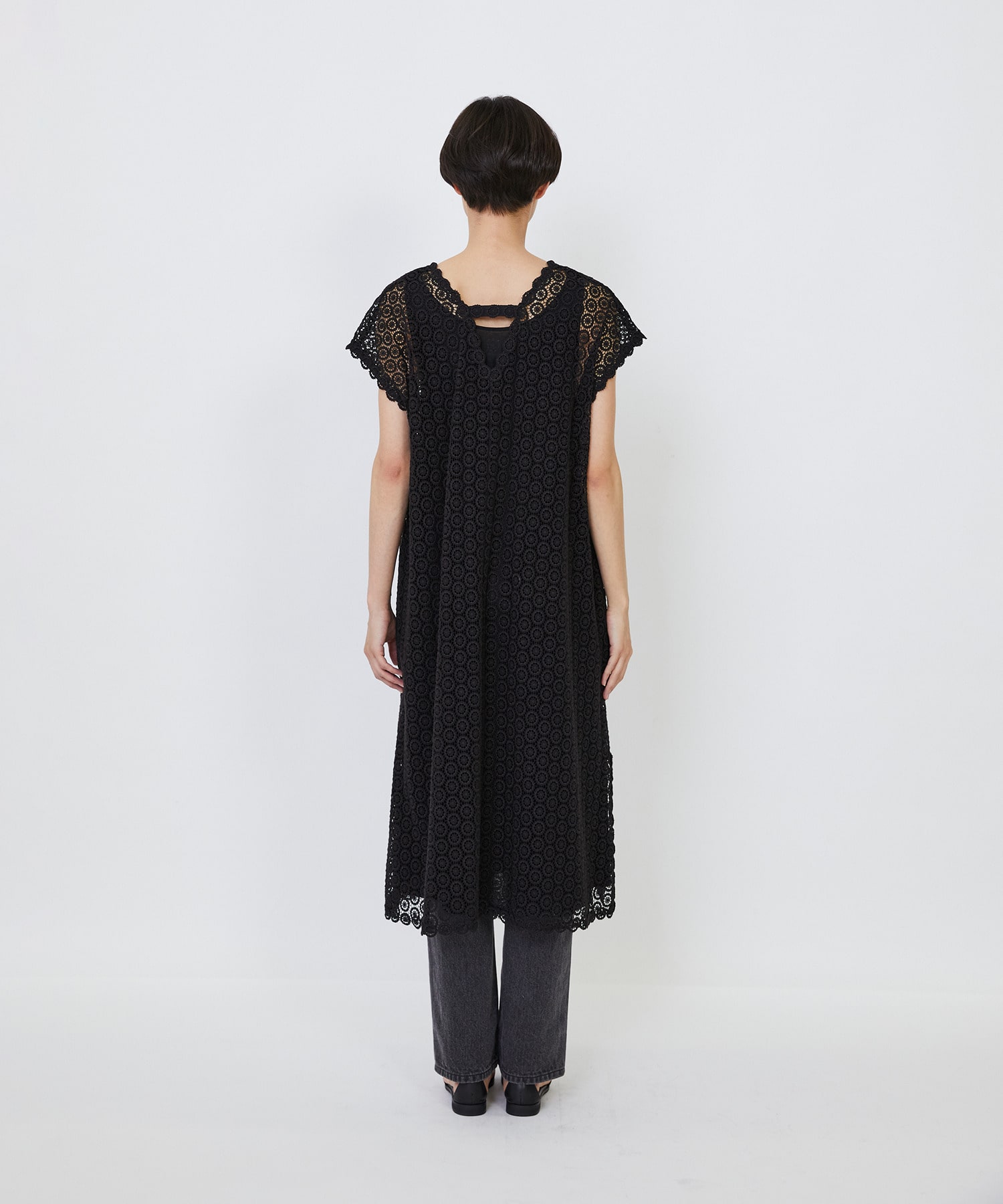 【LOISIR】｜2BUY10%OFF・3BUY20%OFF｜【MTサイズ有り】コットンケミカルレーススリーブレスワンピース 詳細画像 ブラック 16