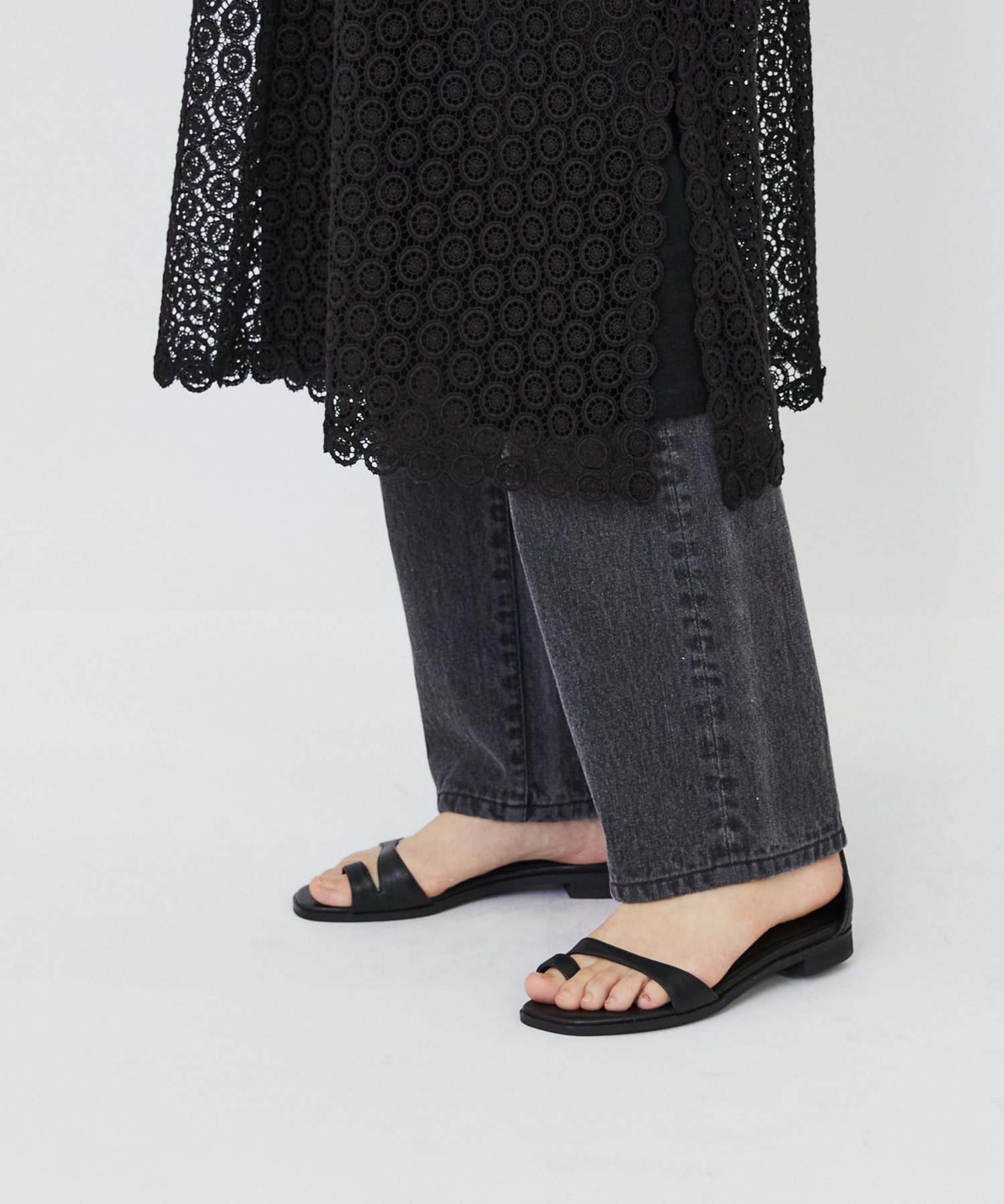 【LOISIR】｜2BUY10%OFF・3BUY20%OFF｜【MTサイズ有り】コットンケミカルレーススリーブレスワンピース 詳細画像 ブラック 20