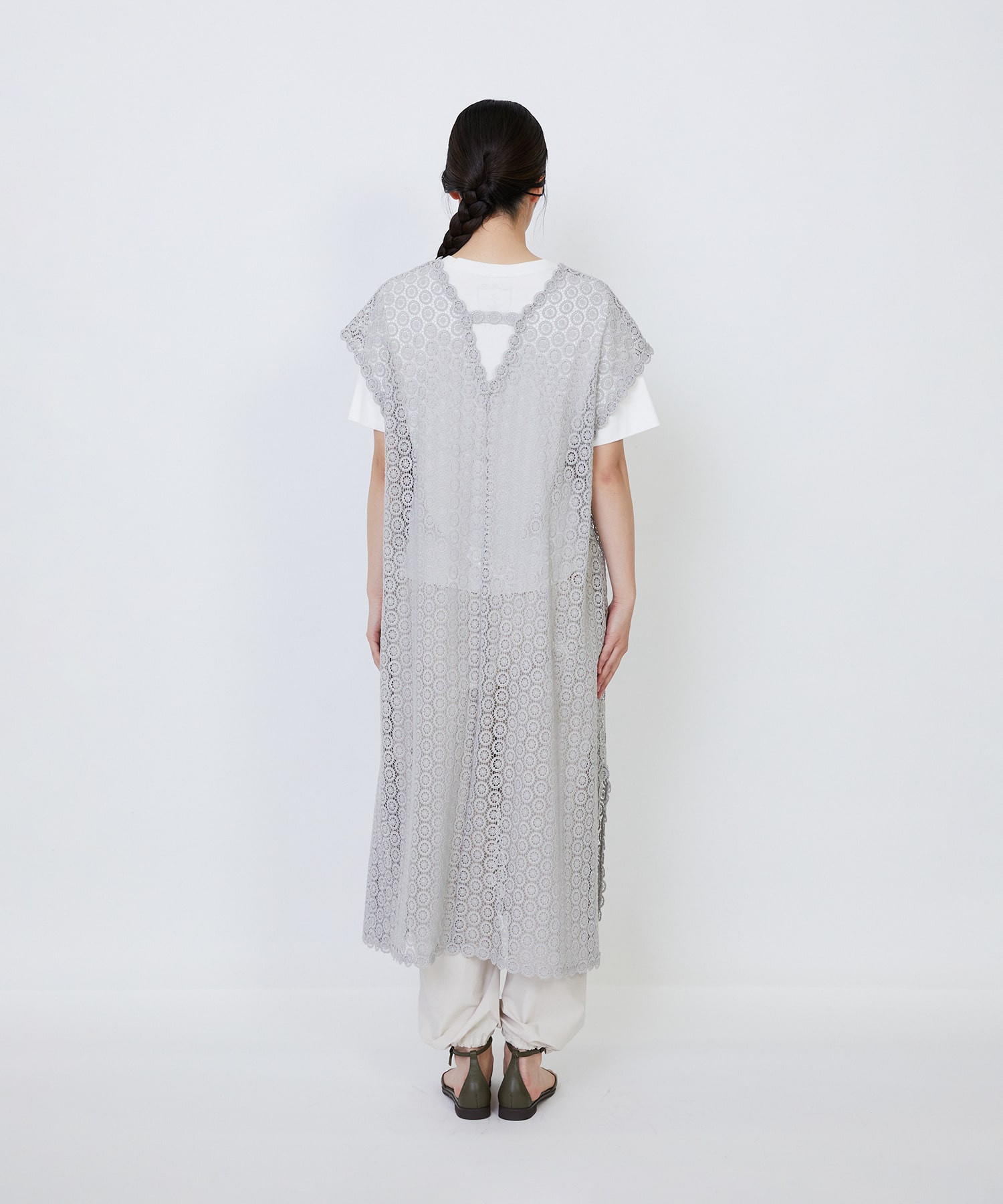 【LOISIR】｜2BUY10%OFF・3BUY20%OFF｜【MTサイズ有り】コットンケミカルレーススリーブレスワンピース 詳細画像 ブラック 8