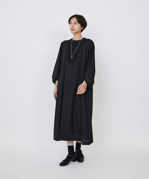 【LOISIR】｜2BUY10%OFF・3BUY20%OFF｜【MTサイズ有り】エステスウールケミカルレース使いワンピース 詳細画像 ブラック 1