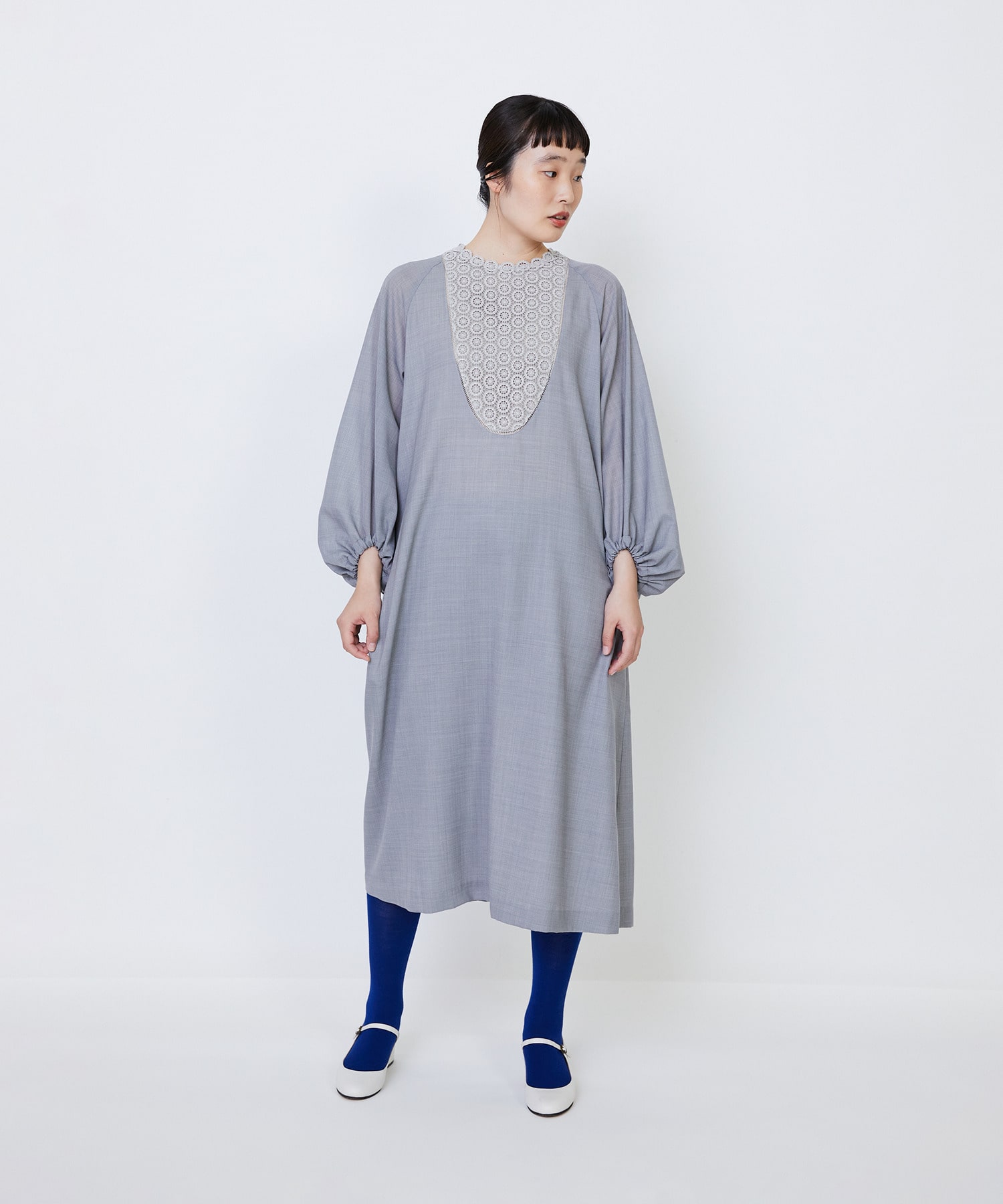 【LOISIR】｜2BUY10%OFF・3BUY20%OFF｜【MTサイズ有り】エステスウールケミカルレース使いワンピース 詳細画像 ブラック 10