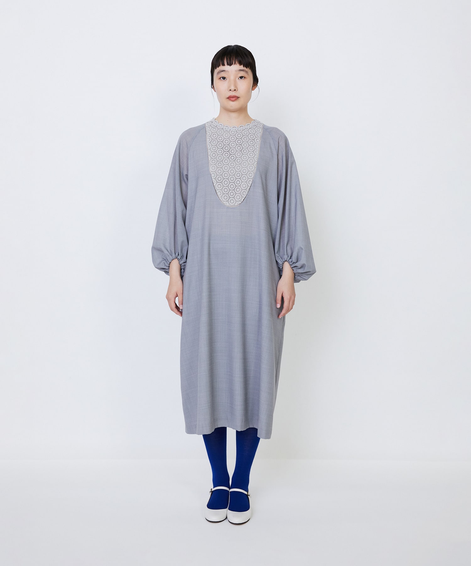 【LOISIR】｜2BUY10%OFF・3BUY20%OFF｜【MTサイズ有り】エステスウールケミカルレース使いワンピース 詳細画像 ブラック 14