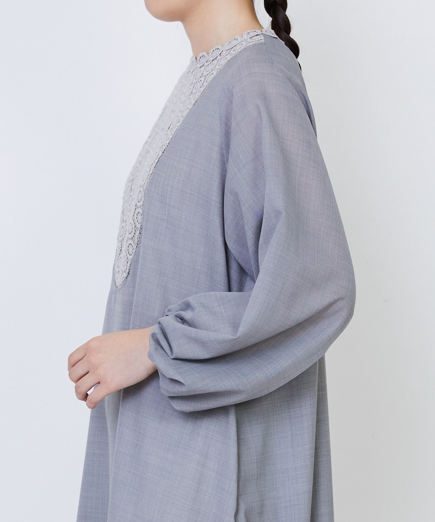 【LOISIR】｜2BUY10%OFF・3BUY20%OFF｜【MTサイズ有り】エステスウールケミカルレース使いワンピース 詳細画像 ブラック 19