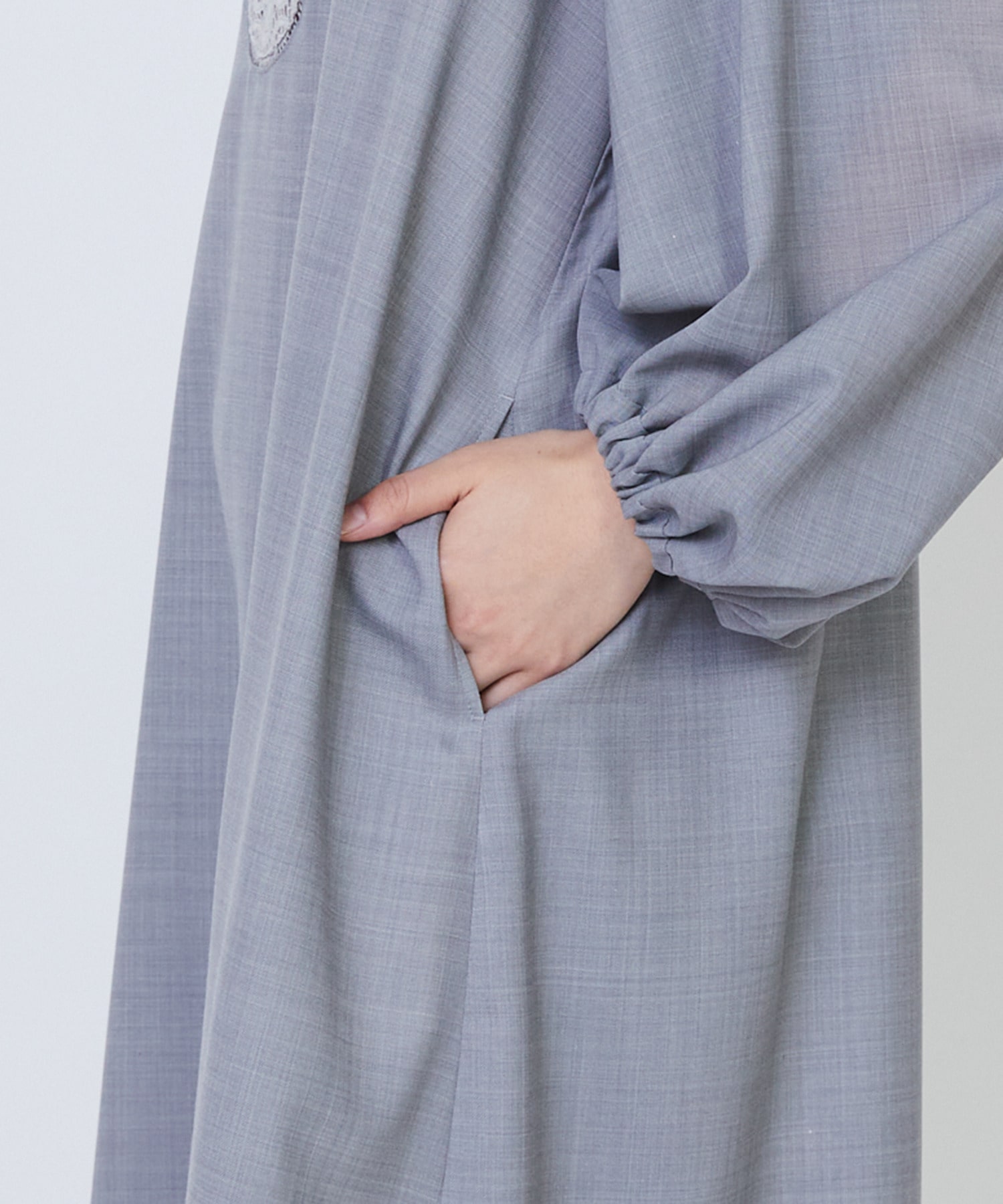 【LOISIR】｜2BUY10%OFF・3BUY20%OFF｜【MTサイズ有り】エステスウールケミカルレース使いワンピース 詳細画像 ブラック 20