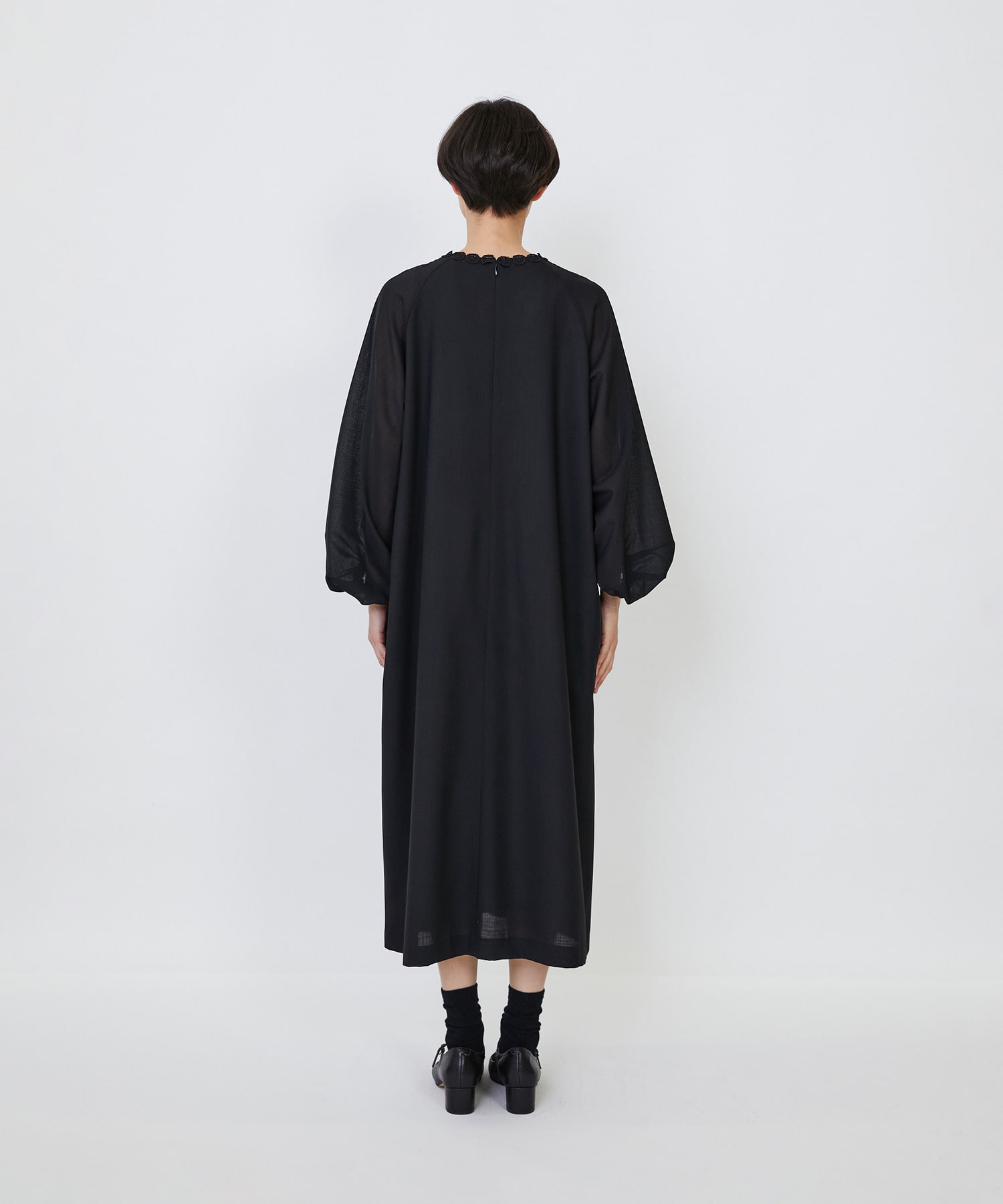 【LOISIR】｜2BUY10%OFF・3BUY20%OFF｜【MTサイズ有り】エステスウールケミカルレース使いワンピース 詳細画像 ブラック 8