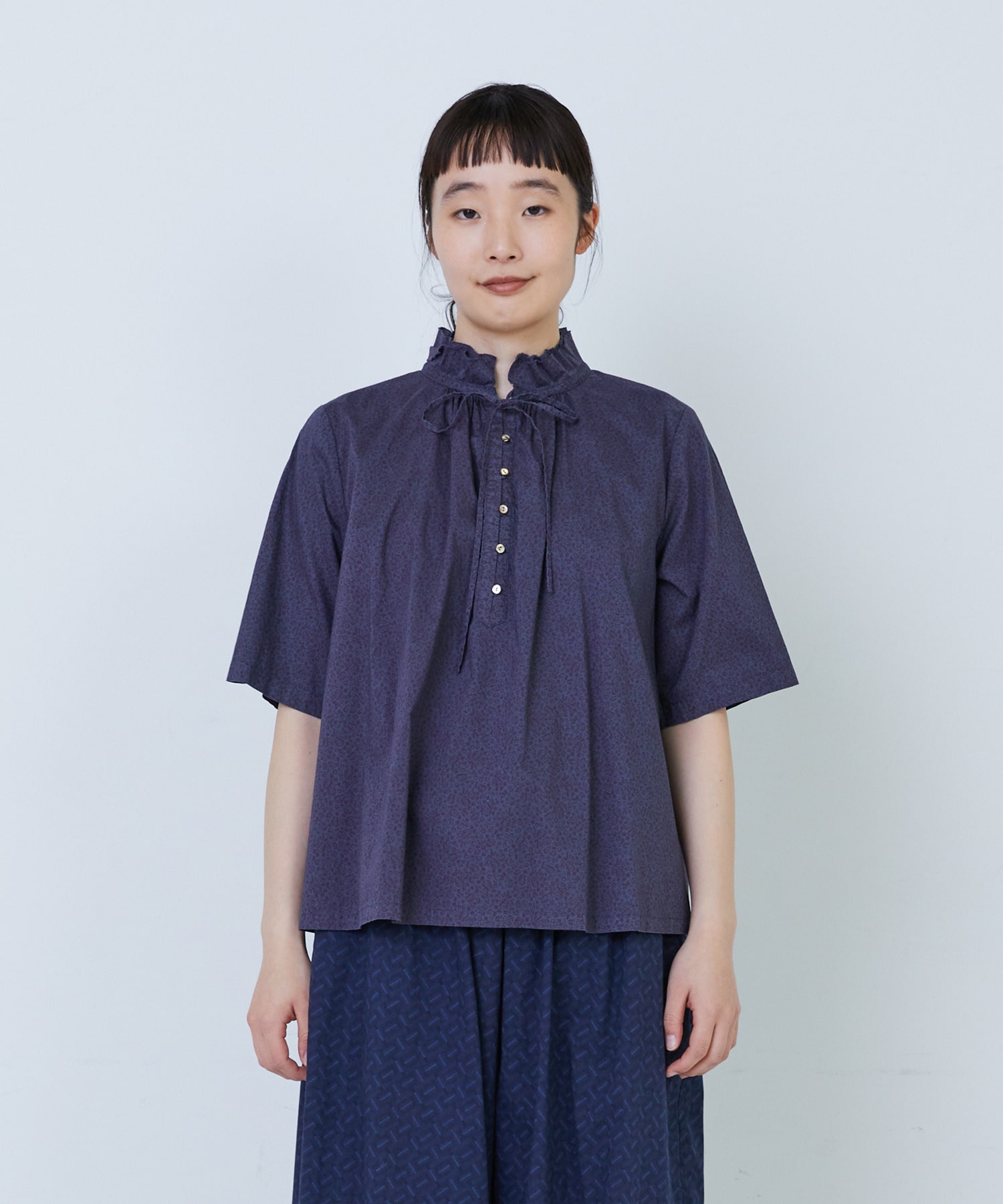 【LOISIR】｜2BUY10%OFF・3BUY20%OFF｜リバティプリントオーバーダイ二重フレアーカラーブラウス 詳細画像 A 14