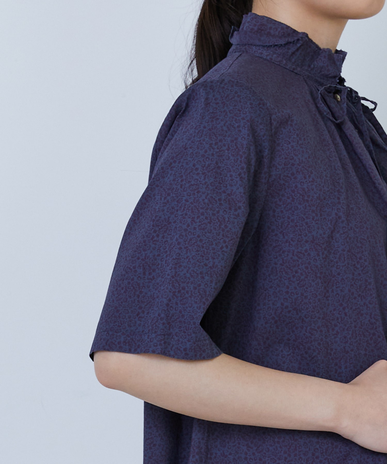 【LOISIR】｜2BUY10%OFF・3BUY20%OFF｜リバティプリントオーバーダイ二重フレアーカラーブラウス 詳細画像 A 19