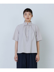 【LOISIR】コットンワッシャーローン二重フレアーカラーブラウス 詳細画像 ベージュ 7