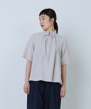 【LOISIR】コットンワッシャーローン二重フレアーカラーブラウス 詳細画像 ベージュ 1