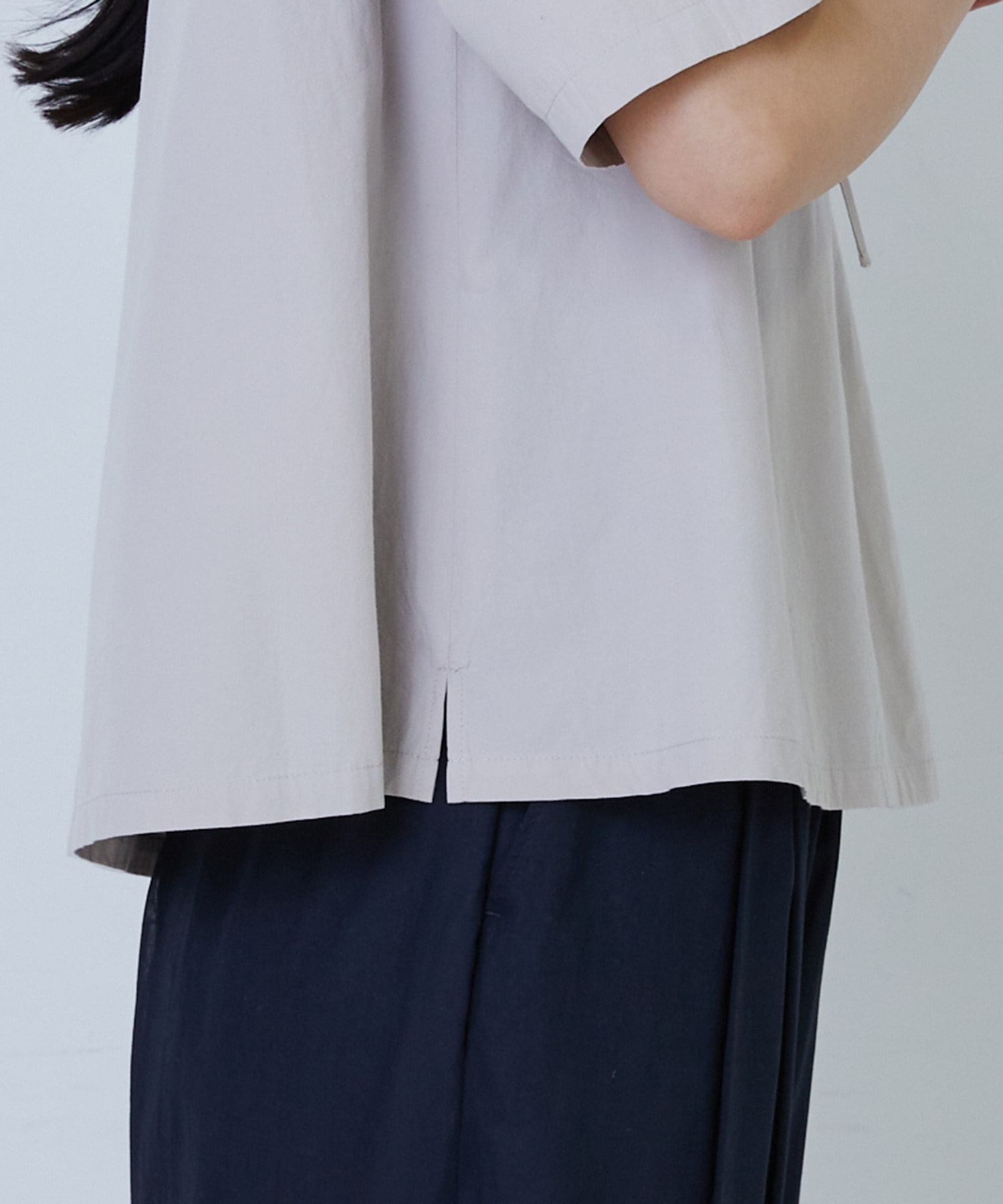 【LOISIR】コットンワッシャーローン二重フレアーカラーブラウス 詳細画像 ベージュ 13