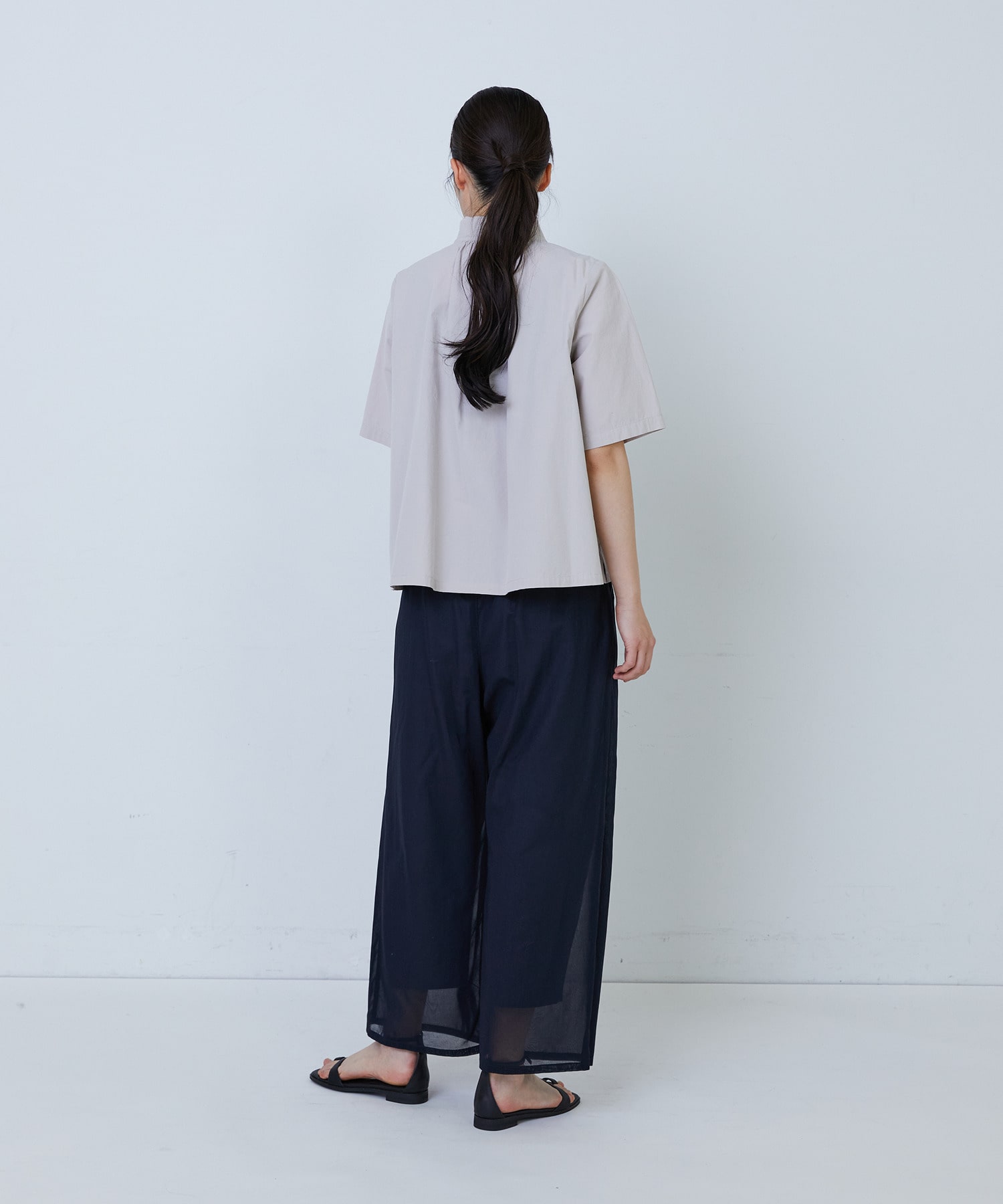 【LOISIR】コットンワッシャーローン二重フレアーカラーブラウス 詳細画像 ベージュ 6