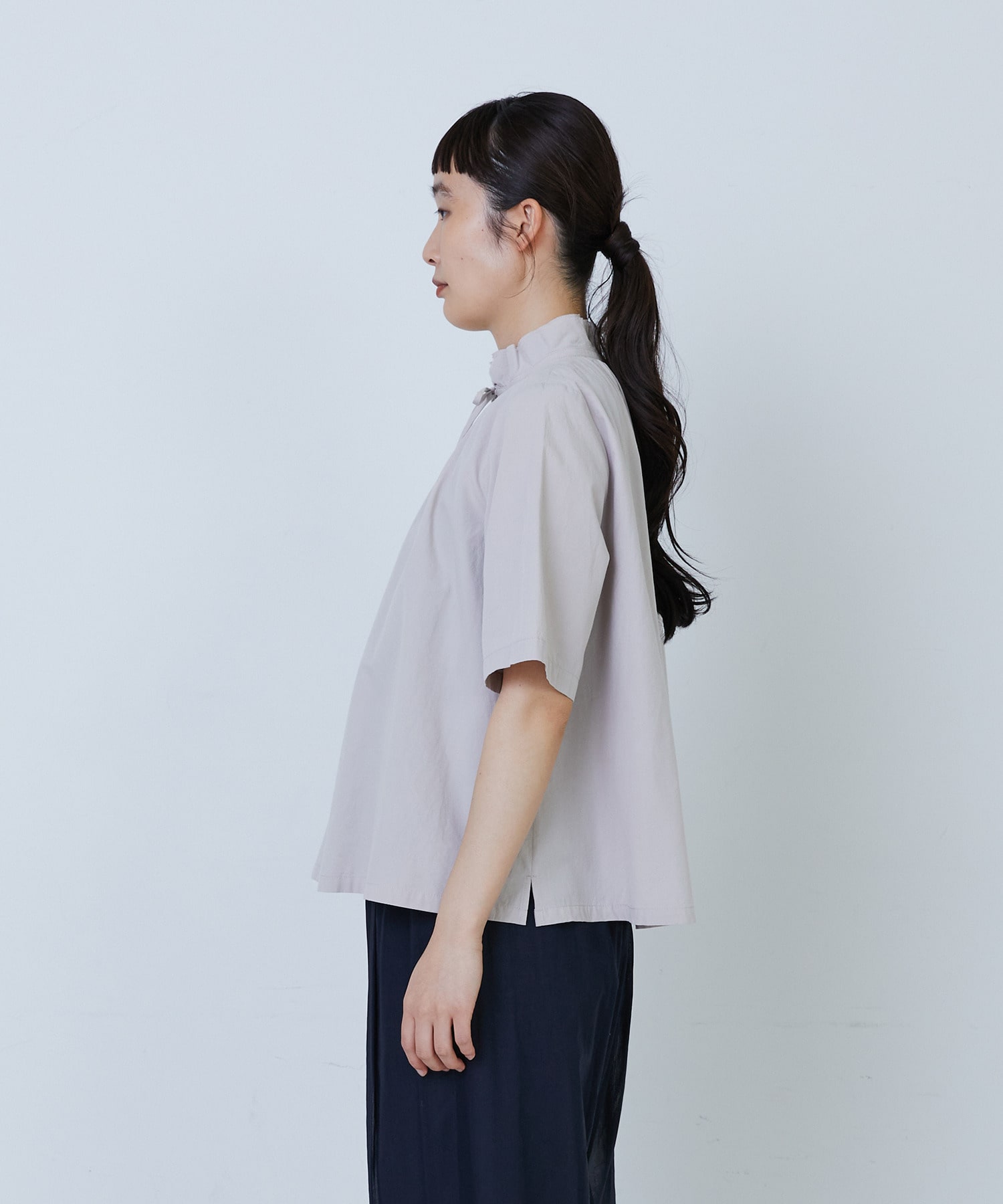 【LOISIR】コットンワッシャーローン二重フレアーカラーブラウス 詳細画像 ベージュ 8