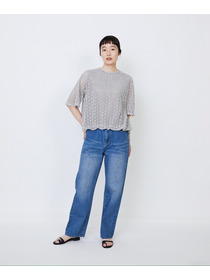 【LOISIR】｜2BUY10%OFF・3BUY20%OFF｜コットンケミカルレースバルーンブラウス 詳細画像 ブラック 10