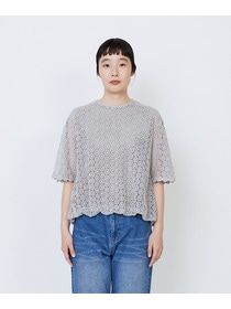 【LOISIR】｜2BUY10%OFF・3BUY20%OFF｜コットンケミカルレースバルーンブラウス 詳細画像 ブラック 14