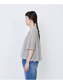 【LOISIR】｜2BUY10%OFF・3BUY20%OFF｜コットンケミカルレースバルーンブラウス 詳細画像 ブラック 15