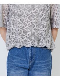 【LOISIR】｜2BUY10%OFF・3BUY20%OFF｜コットンケミカルレースバルーンブラウス 詳細画像 ブラック 20