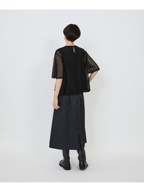 【LOISIR】｜2BUY10%OFF・3BUY20%OFF｜コットンケミカルレースバルーンブラウス 詳細画像 ブラック 5