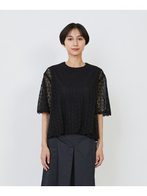 【LOISIR】｜2BUY10%OFF・3BUY20%OFF｜コットンケミカルレースバルーンブラウス 詳細画像 ブラック 6