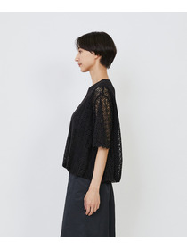 【LOISIR】｜2BUY10%OFF・3BUY20%OFF｜コットンケミカルレースバルーンブラウス 詳細画像 ブラック 7