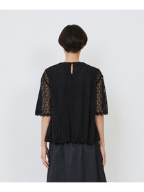 【LOISIR】｜2BUY10%OFF・3BUY20%OFF｜コットンケミカルレースバルーンブラウス 詳細画像 ブラック 8
