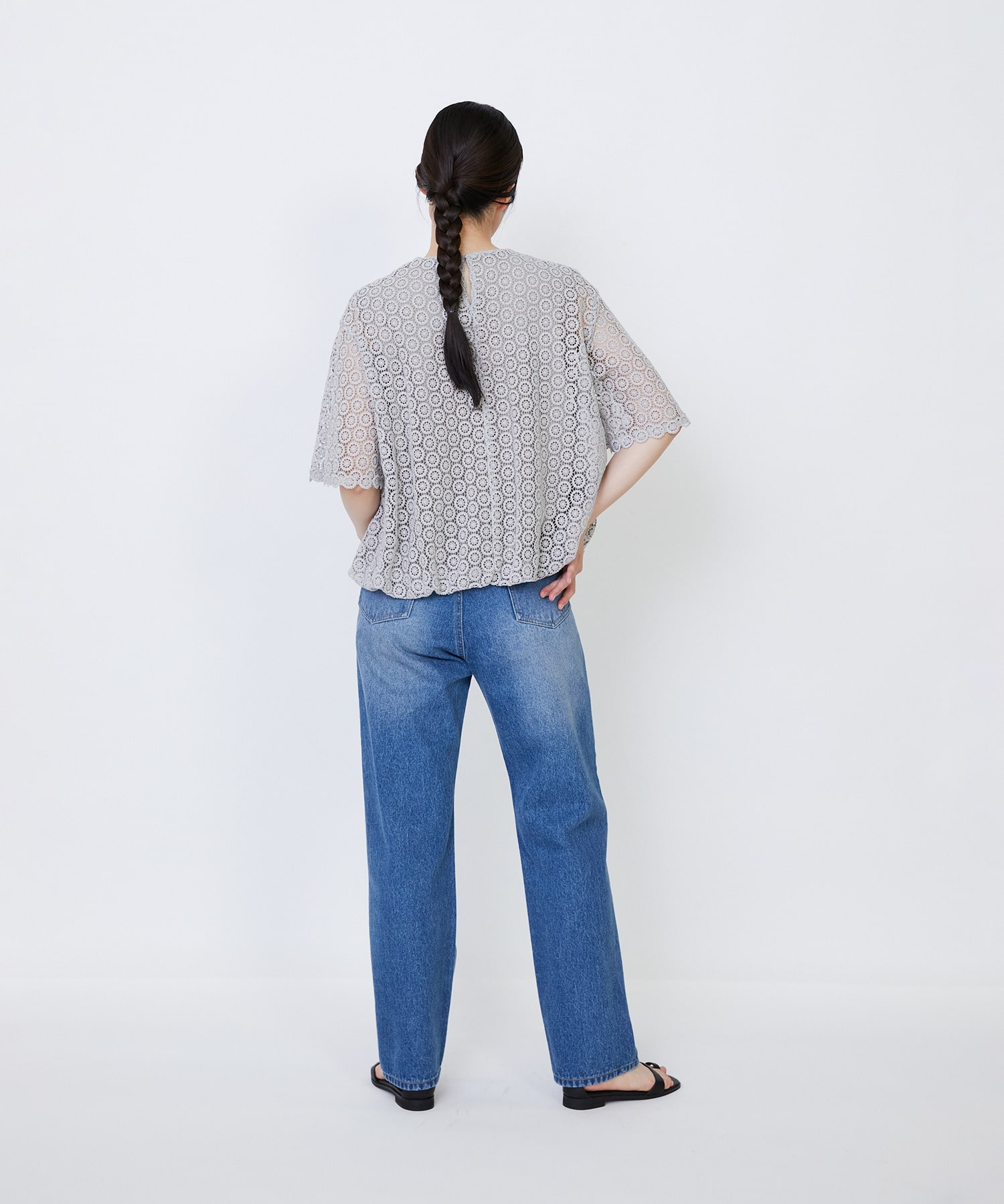 【LOISIR】｜2BUY10%OFF・3BUY20%OFF｜コットンケミカルレースバルーンブラウス 詳細画像 ブラック 13