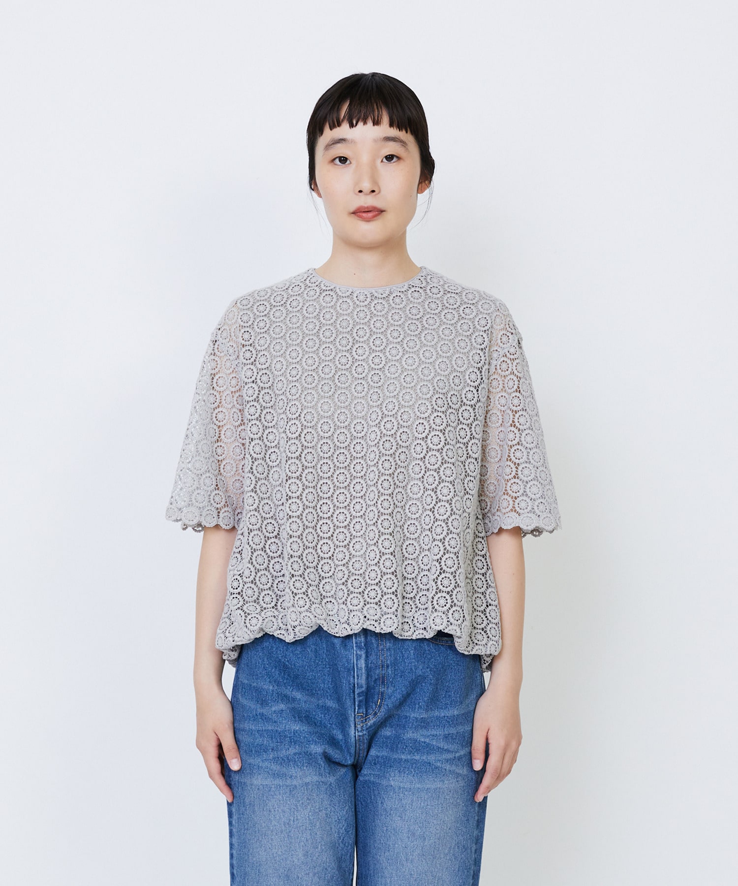 【LOISIR】｜2BUY10%OFF・3BUY20%OFF｜コットンケミカルレースバルーンブラウス 詳細画像 ブラック 14