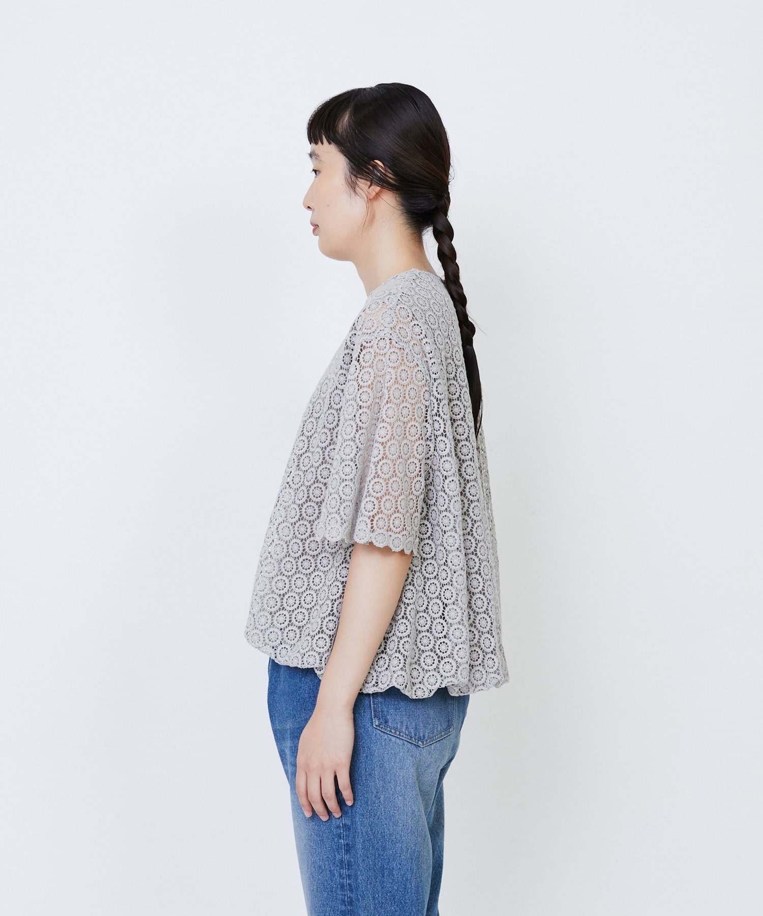 【LOISIR】｜2BUY10%OFF・3BUY20%OFF｜コットンケミカルレースバルーンブラウス 詳細画像 ブラック 15