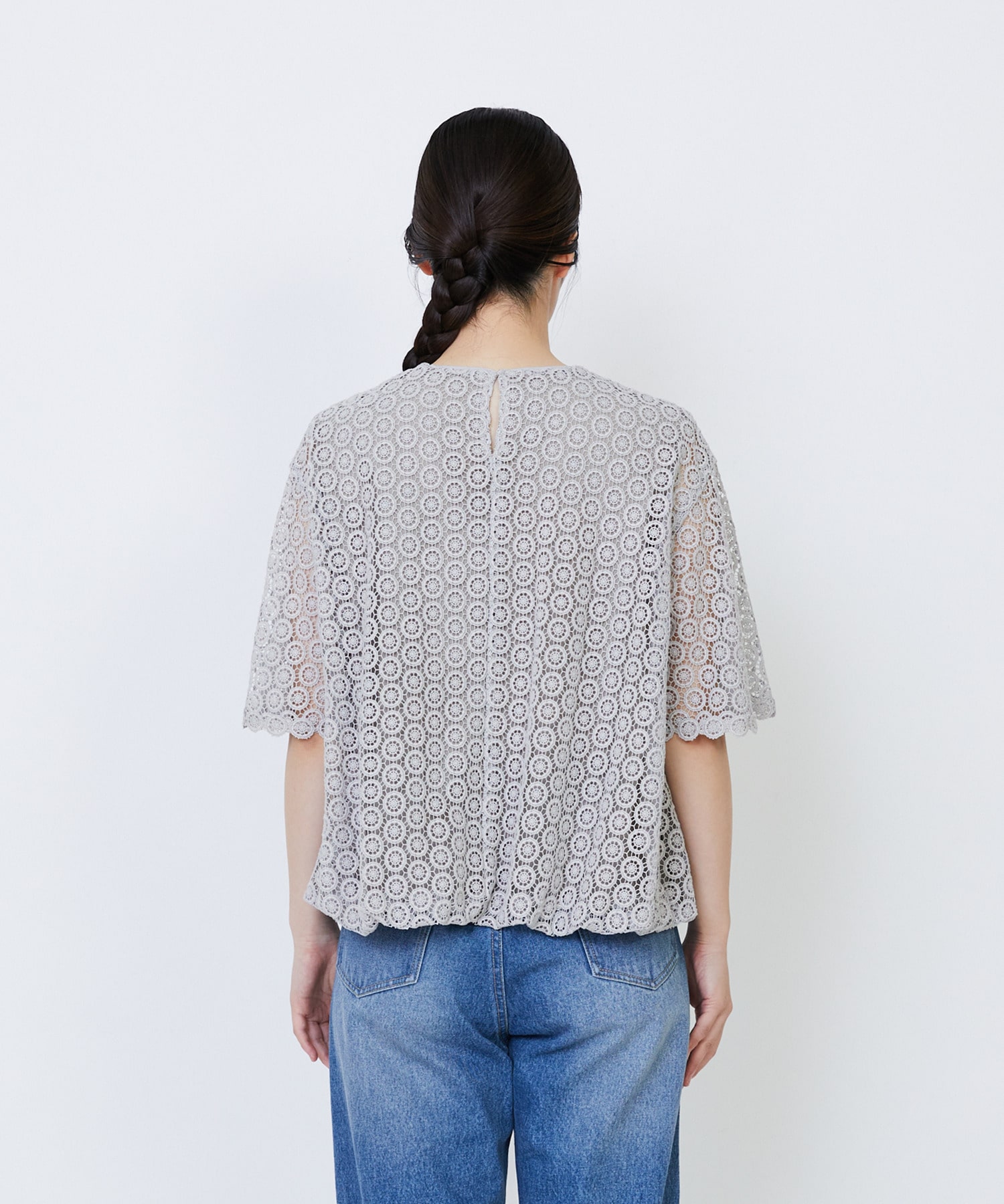 【LOISIR】｜2BUY10%OFF・3BUY20%OFF｜コットンケミカルレースバルーンブラウス 詳細画像 ブラック 16