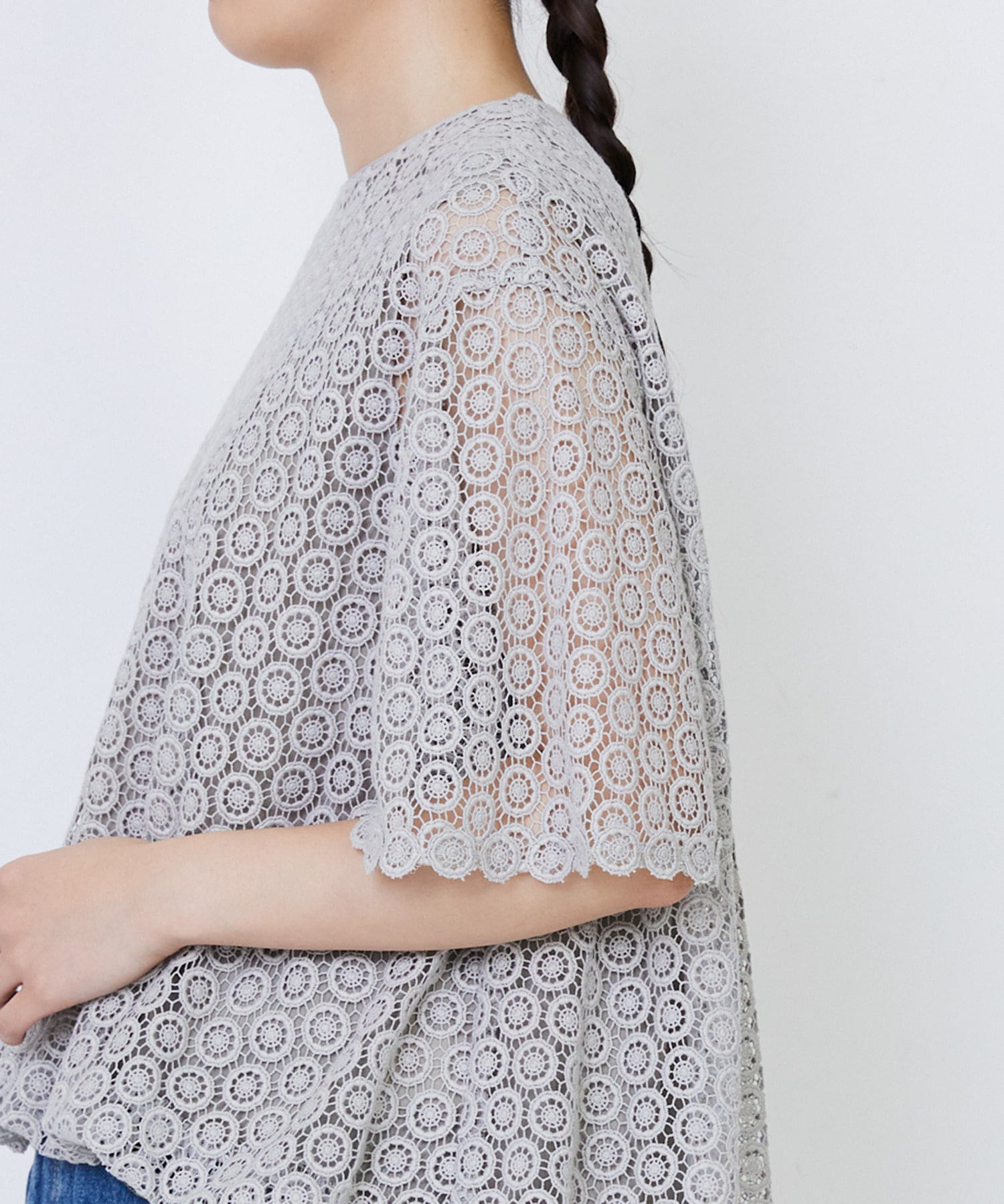 【LOISIR】｜2BUY10%OFF・3BUY20%OFF｜コットンケミカルレースバルーンブラウス 詳細画像 ブラック 19