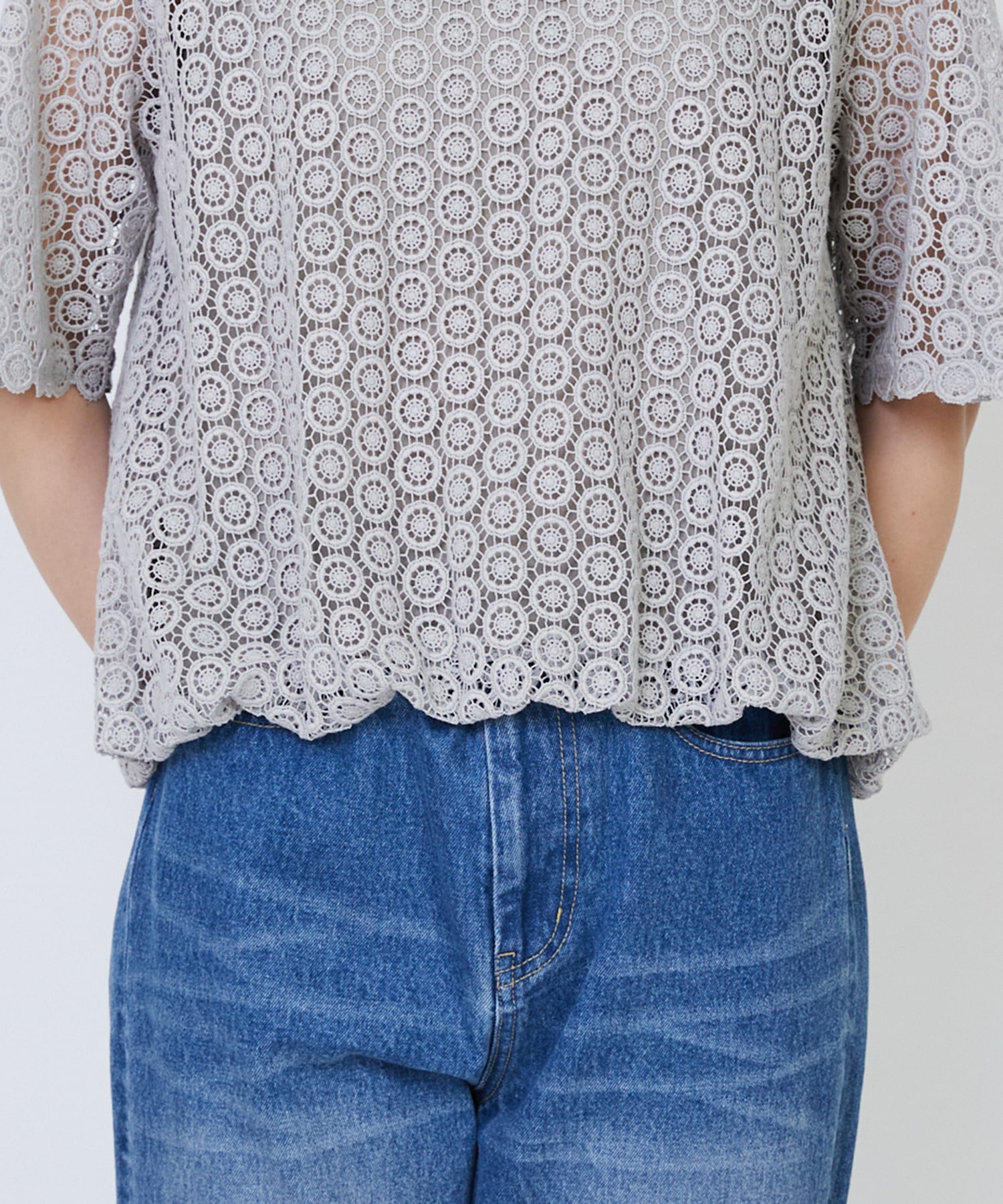 【LOISIR】｜2BUY10%OFF・3BUY20%OFF｜コットンケミカルレースバルーンブラウス 詳細画像 ブラック 20