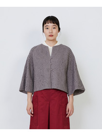 【LOISIR】｜2BUY10%OFF・3BUY20%OFF｜インドコットンポプリンハンドスモッキングブラウスジャケット 詳細画像 ブラック 7