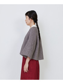 【LOISIR】｜2BUY10%OFF・3BUY20%OFF｜インドコットンポプリンハンドスモッキングブラウスジャケット 詳細画像 ブラック 8