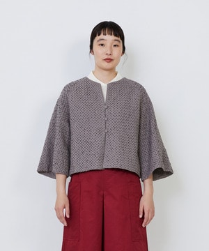 【LOISIR】｜2BUY10%OFF・3BUY20%OFF｜インドコットンポプリンハンドスモッキングブラウスジャケット 詳細画像 モカ 1