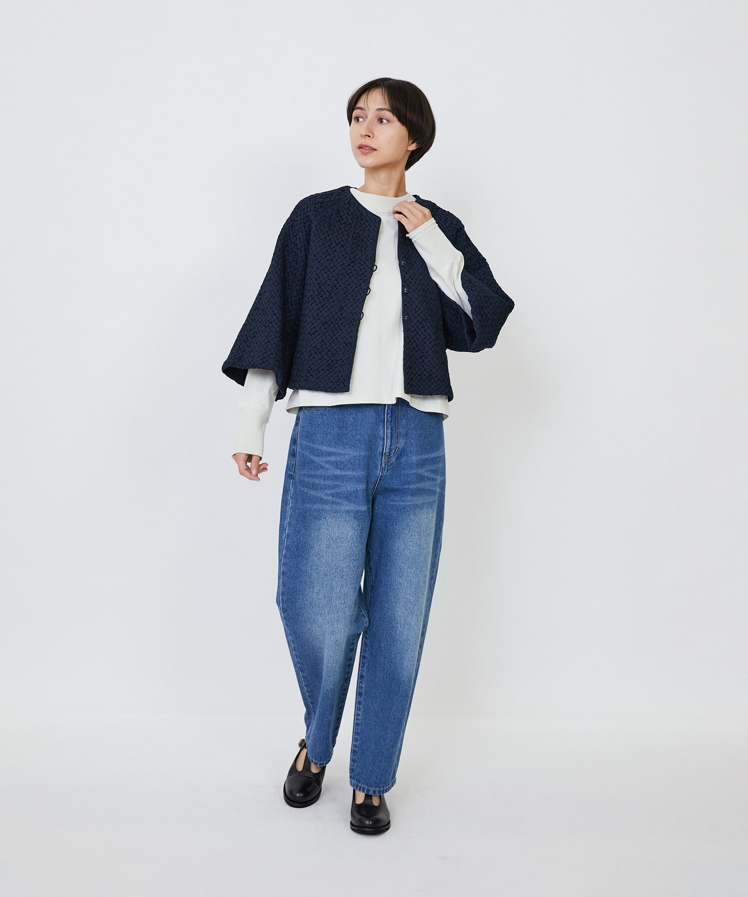 【LOISIR】｜2BUY10%OFF・3BUY20%OFF｜インドコットンポプリンハンドスモッキングブラウスジャケット 詳細画像 ブラック 11