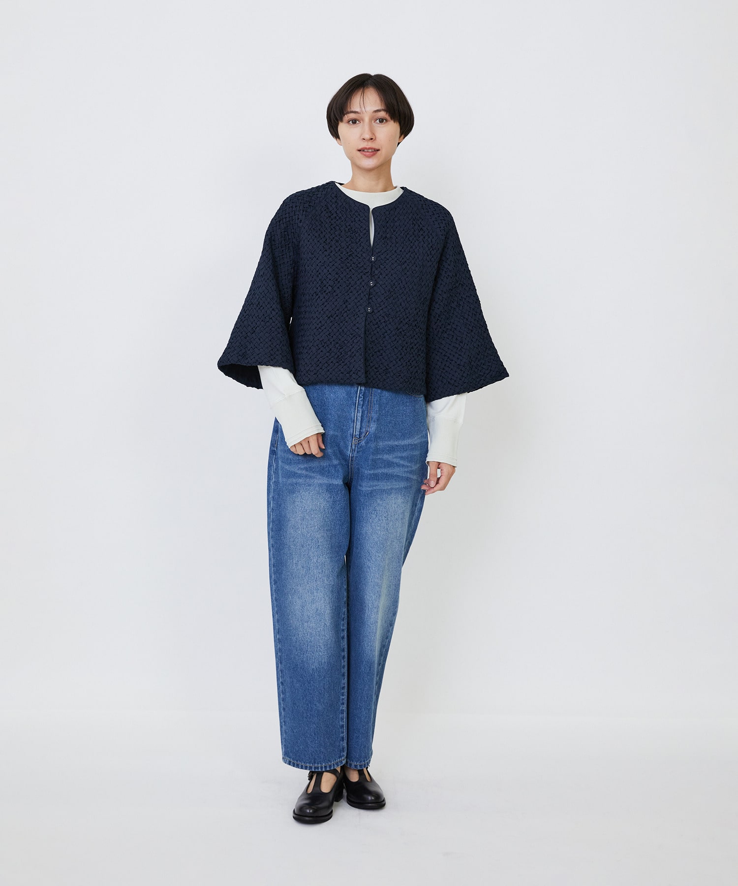 【LOISIR】｜2BUY10%OFF・3BUY20%OFF｜インドコットンポプリンハンドスモッキングブラウスジャケット 詳細画像 ブラック 12