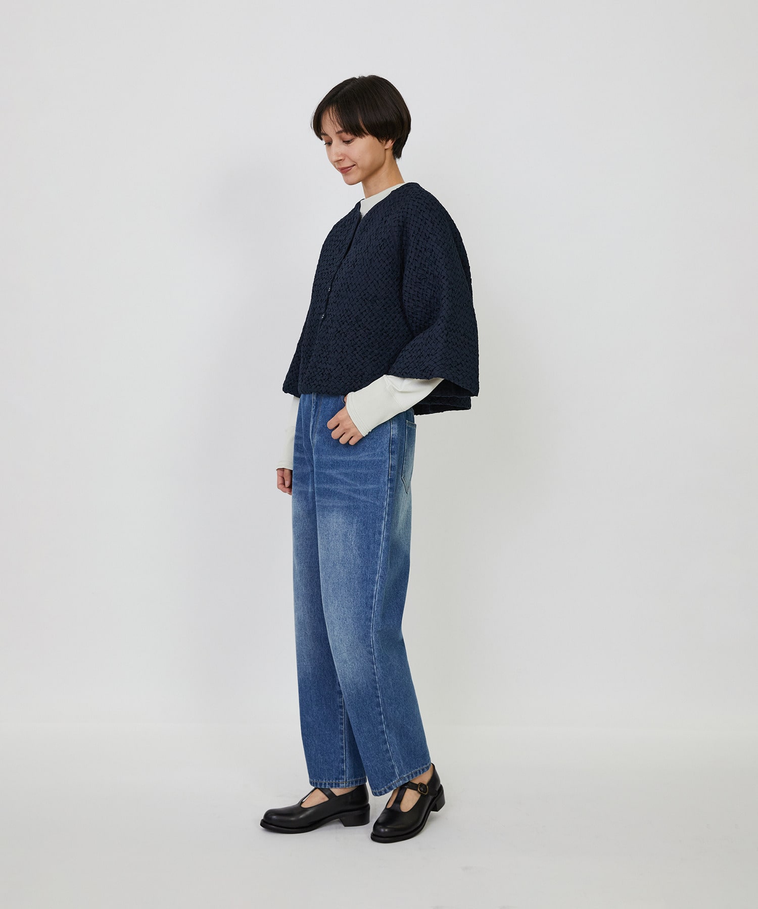 【LOISIR】｜2BUY10%OFF・3BUY20%OFF｜インドコットンポプリンハンドスモッキングブラウスジャケット 詳細画像 ブラック 14